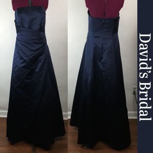 David's Bridal Navy Blue Bridesmaid Dress Size 10